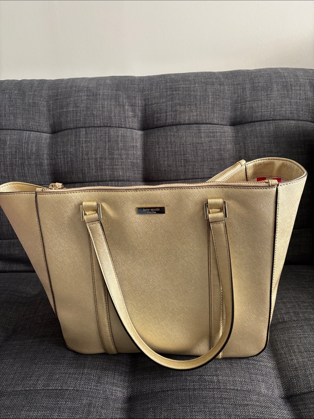 kate spade Metallic Gold Tote Bag